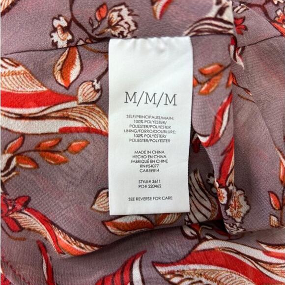 Cabi Womens Floral Sleeveless V-Neck Top M Polyester Red & Gray - Picture 6 of 9